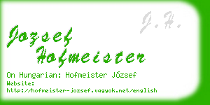 jozsef hofmeister business card