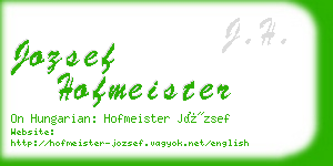 jozsef hofmeister business card